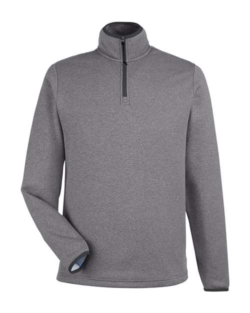 Men's Venture Heathered Stripe Quarter-Zip Pullover - Black/ White Front