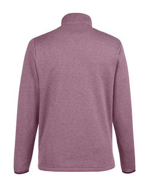 Men's Venture Heathered Stripe Quarter-Zip Pullover - Burgundy/ White Back