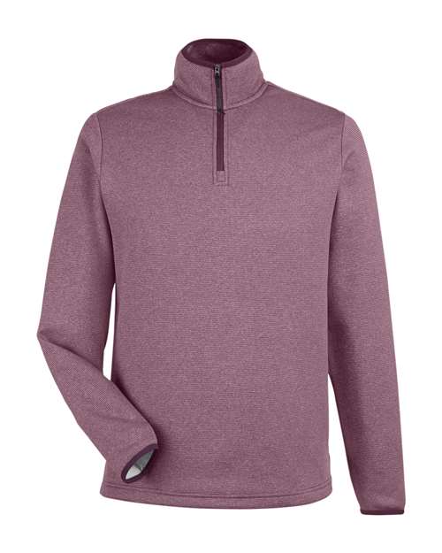 Men's Venture Heathered Stripe Quarter-Zip Pullover - Burgundy/ White Front