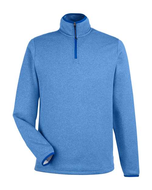 Men's Venture Heathered Stripe Quarter-Zip Pullover - True Royal/ White Front