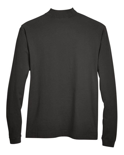 Unisex Sueded Jersey Mock Neck T-Shirt - Black Back
