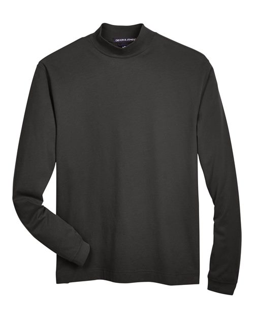 Unisex Sueded Jersey Mock Neck T-Shirt - Black Front