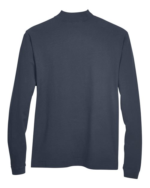 Unisex Sueded Jersey Mock Neck T-Shirt - Navy Back