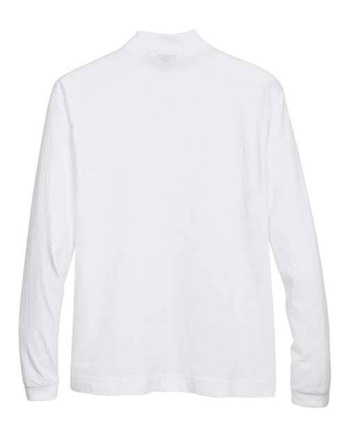Unisex Sueded Jersey Mock Neck T-Shirt - White Back