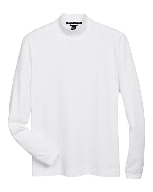Unisex Sueded Jersey Mock Neck T-Shirt - White Front