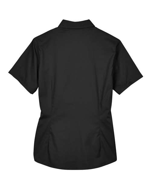 Women's Optimum Short Sleeve Twill Shirt - Black Back