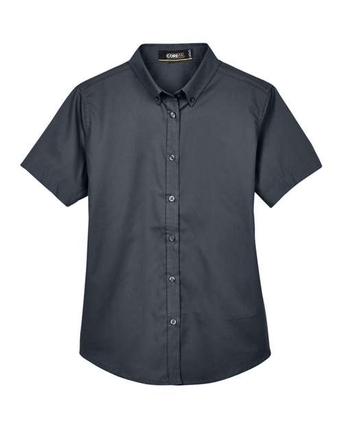 Women's Optimum Short Sleeve Twill Shirt - Carbon Front