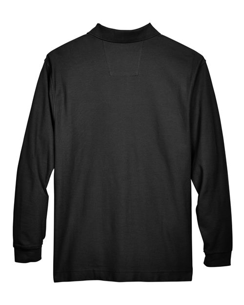 Men's Pima Piqué Long Sleeve Polo - Black Back