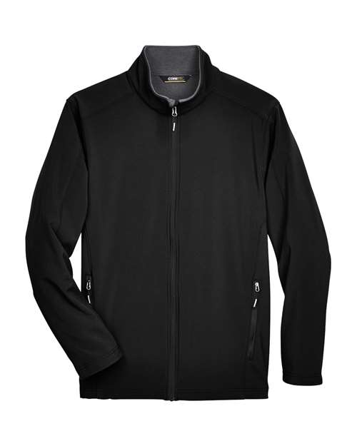 Men's Tall Cruise Two-Layer Fleece Bonded Soft Shell Jacket - Black Front
