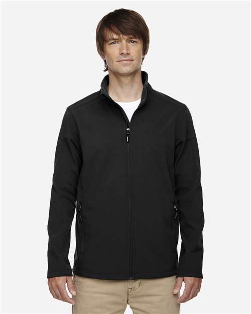 CORE365 Men's Tall Cruise Two-Layer Fleece Bonded Soft Shell Jacket - Model Front