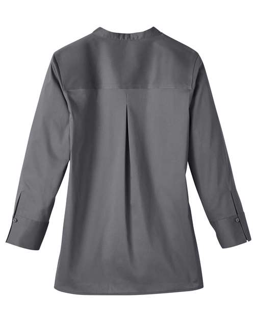 Women's Crown Collection® Stretch Broadcloth Three-Quarter Sleeve Blouse - Graphite Back