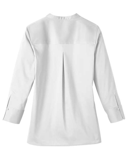 Women's Crown Collection® Stretch Broadcloth Three-Quarter Sleeve Blouse - White Back