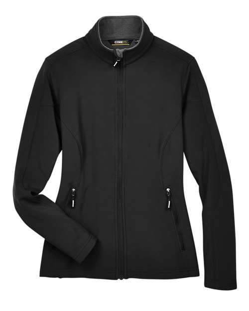Women's Cruise Two-Layer Fleece Bonded Soft Shell Jacket - Black Front