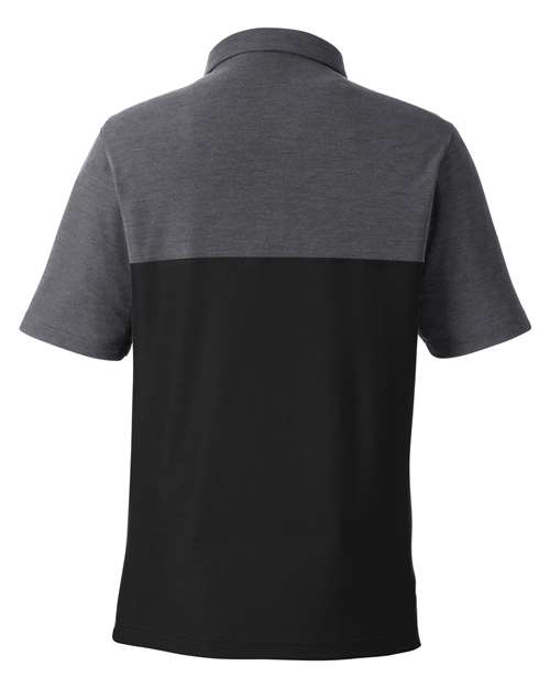 Men's Fusion ChromaSoft™ Colorblock Polo - Black/ Carbon Heather Back