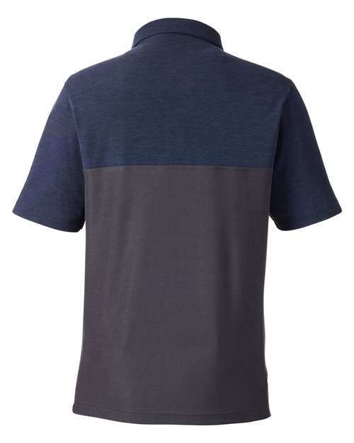 Men's Fusion ChromaSoft™ Colorblock Polo - Carbon/ Classic Navy Heather Back