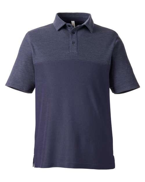 Men's Fusion ChromaSoft™ Colorblock Polo - Classic Navy/ Classic Navy Heather Front