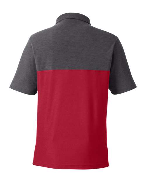 Men's Fusion ChromaSoft™ Colorblock Polo - Classic Red/ Carbon Heather Back