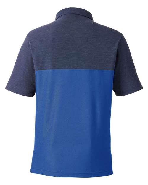 Men's Fusion ChromaSoft™ Colorblock Polo - True Royal/ Classic Navy Heather Back