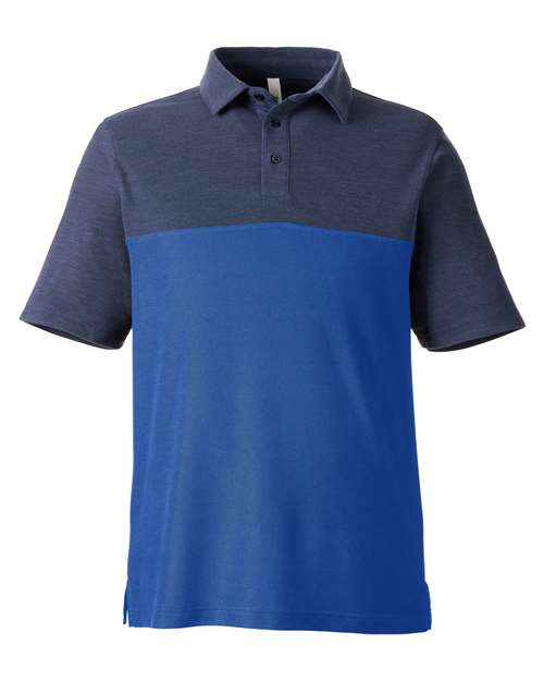 Men's Fusion ChromaSoft™ Colorblock Polo - True Royal/ Classic Navy Heather Front