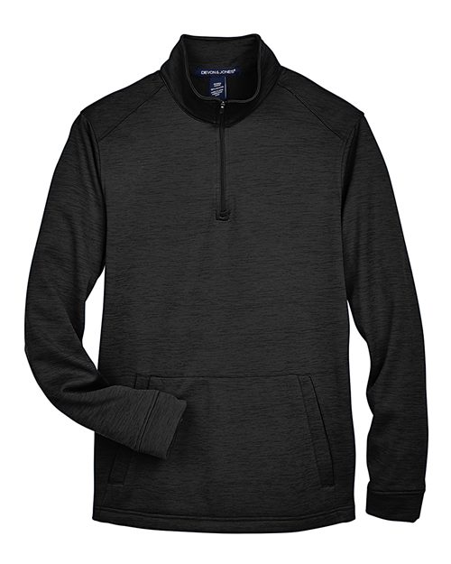 Men's Newbury Mélange Fleece Quarter-Zip Pullover - Black Heather Front