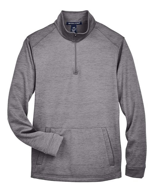 Men's Newbury Mélange Fleece Quarter-Zip Pullover - Dark Grey Heather Front