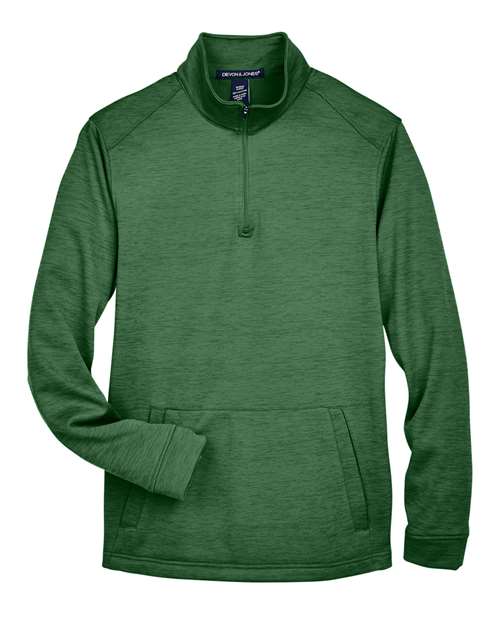 Men's Newbury Mélange Fleece Quarter-Zip Pullover - Forest Heather Front