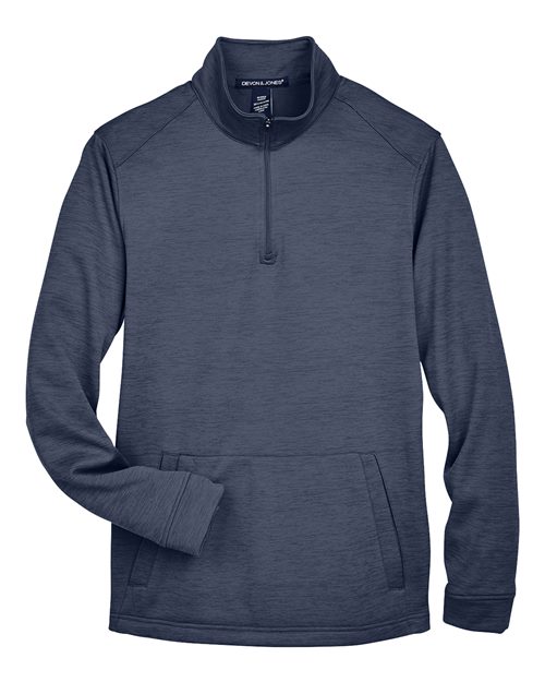 Men's Newbury Mélange Fleece Quarter-Zip Pullover - Navy Heather Front