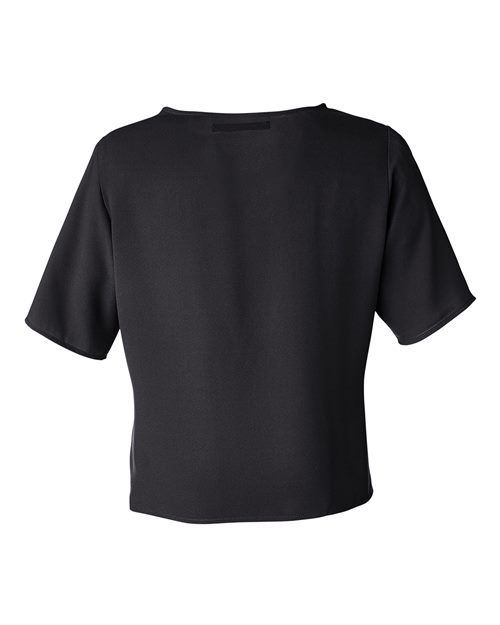 Women's Perfect Fit™ Tie Front Blouse - Black Back