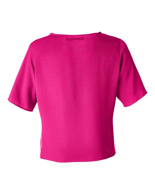 Women's Perfect Fit™ Tie Front Blouse - Crown Raspberry Back