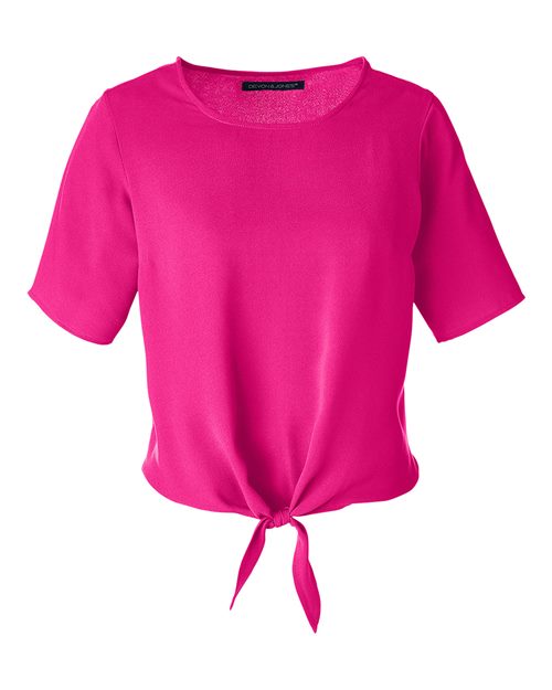 Women's Perfect Fit™ Tie Front Blouse - Crown Raspberry Front