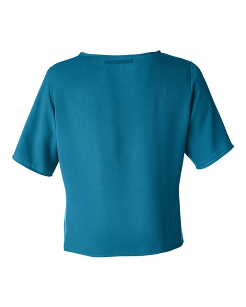 Women's Perfect Fit™ Tie Front Blouse - Dark Teal Back