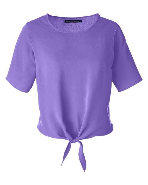 Women's Perfect Fit™ Tie Front Blouse - Grape Front
