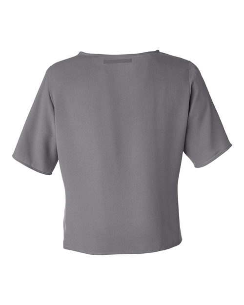 Women's Perfect Fit™ Tie Front Blouse - Graphite Back