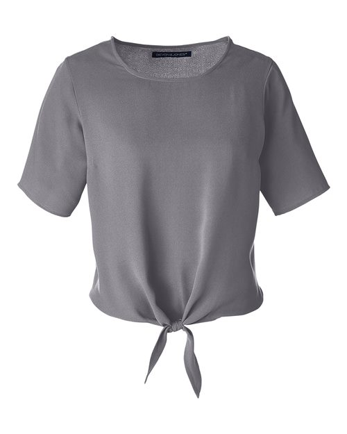 Women's Perfect Fit™ Tie Front Blouse - Graphite Front