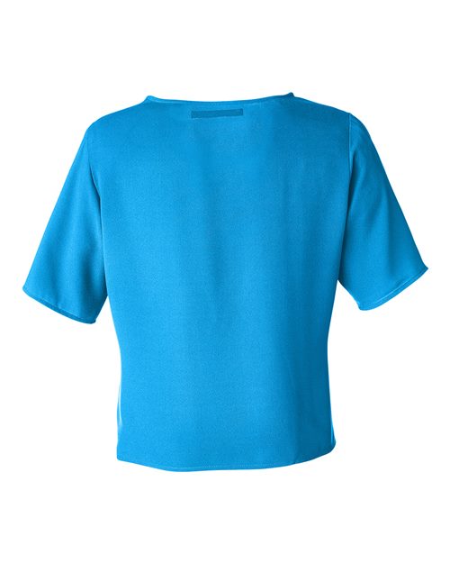 Women's Perfect Fit™ Tie Front Blouse - Ocean Blue Back