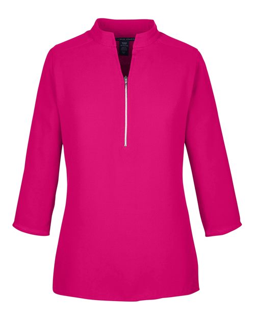 Women's Perfect Fit™  Three-Quarter Sleeve Crepe Tunic - Crown Raspberry Front