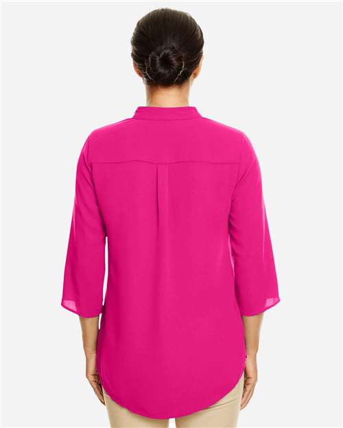 Women's Perfect Fit™  Three-Quarter Sleeve Crepe Tunic - Crown Raspberry Back