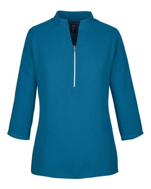 Women's Perfect Fit™  Three-Quarter Sleeve Crepe Tunic - Dark Teal Front