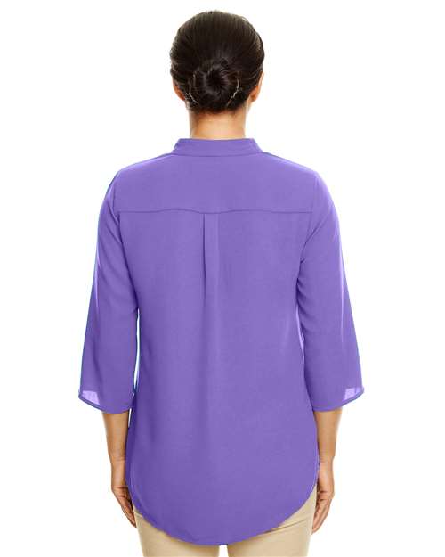 Women's Perfect Fit™  Three-Quarter Sleeve Crepe Tunic - Grape Back