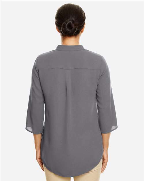 Women's Perfect Fit™  Three-Quarter Sleeve Crepe Tunic - Graphite Back