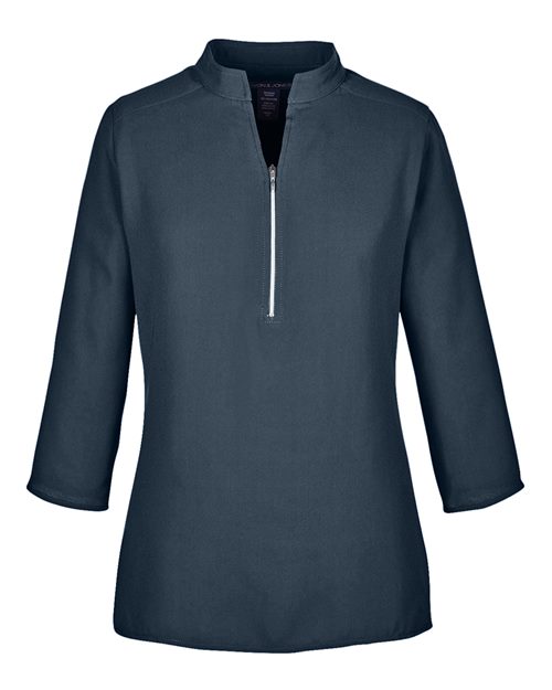 Women's Perfect Fit™  Three-Quarter Sleeve Crepe Tunic - Navy Front
