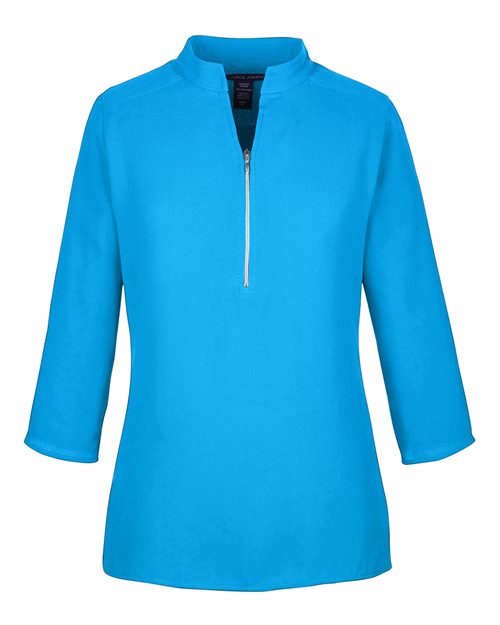 Women's Perfect Fit™  Three-Quarter Sleeve Crepe Tunic - Ocean Blue Front