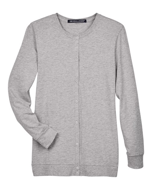 Women's Perfect Fit™ Ribbon Cardigan - Grey Heather Front