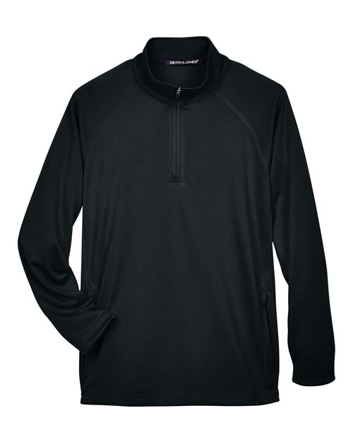 Men's Stretch Tech-Shell® Compass Quarter-Zip Pullover - Black Front