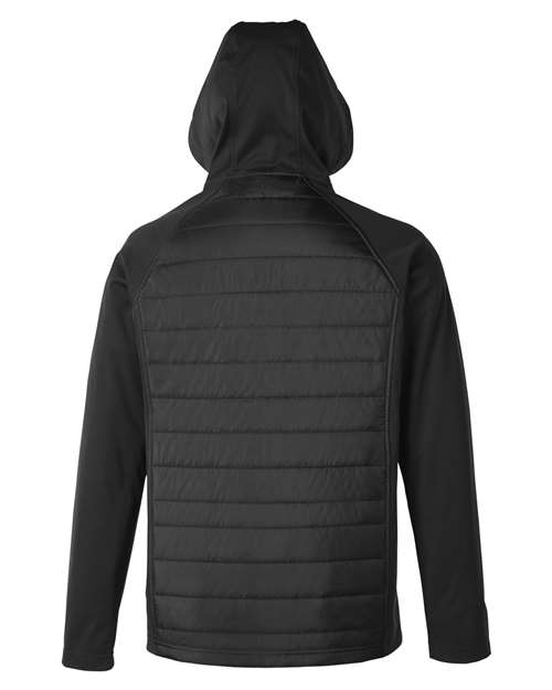 Unisex Techno Lite Hybrid Hooded Jacket - Black Back