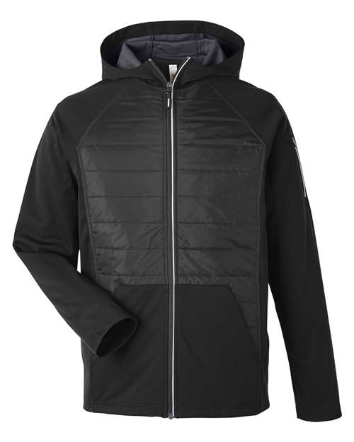 Unisex Techno Lite Hybrid Hooded Jacket - Black Front