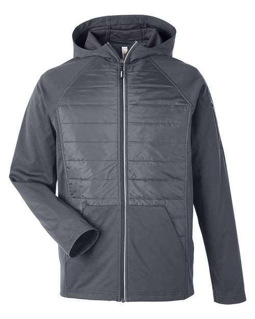 Unisex Techno Lite Hybrid Hooded Jacket - Carbon Front