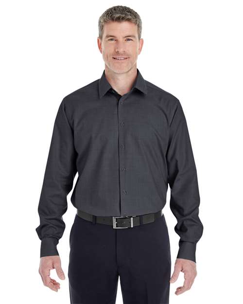 Men's Crown Collection® Royal Dobby Dress Shirt - Black Front