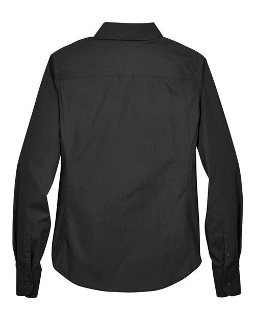 Women's Crown Collection® Broadcloth Woven Dress Shirt - Black Back