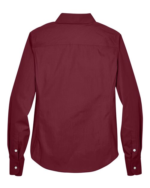 Women's Crown Collection® Broadcloth Woven Dress Shirt - Burgundy Back